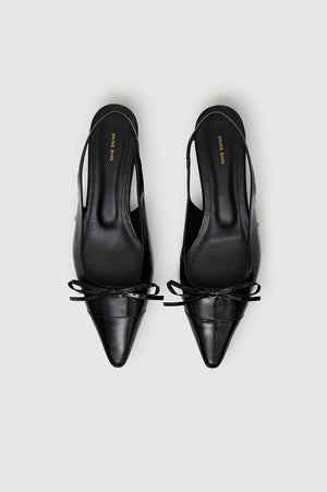 ZOEY SLINGBACK HEELS - BLACK PATENT - ANINE BING