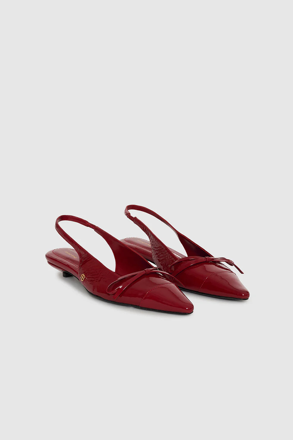 ZOEY SLINGBACK HEELS - RED CRINKLED PATENT - ANINE BING