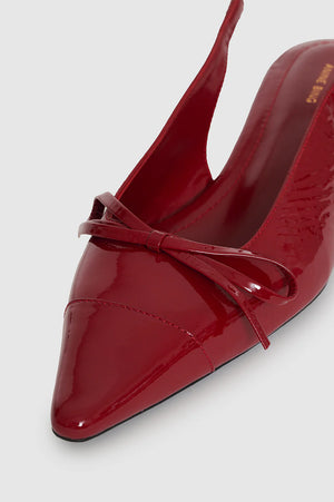 ZOEY SLINGBACK HEELS - RED CRINKLED PATENT - ANINE BING