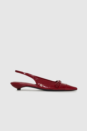 ZOEY SLINGBACK HEELS - RED CRINKLED PATENT - ANINE BING