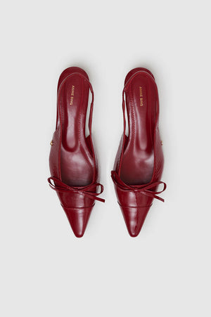 ZOEY SLINGBACK HEELS - RED CRINKLED PATENT - ANINE BING