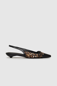 ZOE SLINGBACK HEELS - LEOPARD CALF HAIR - ANINE BING