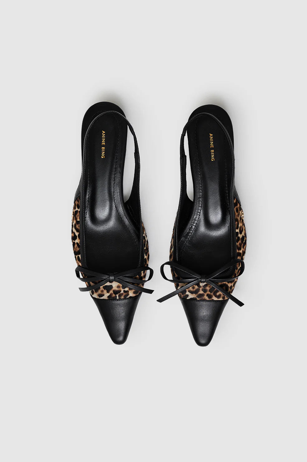 ZOE SLINGBACK HEELS - LEOPARD CALF HAIR - ANINE BING