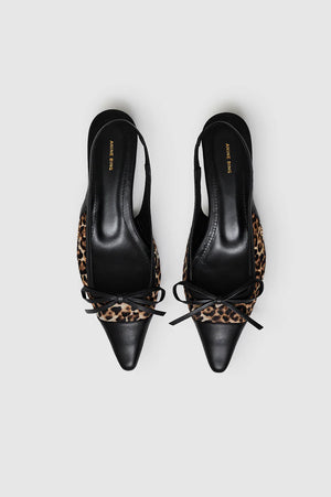 ZOE SLINGBACK HEELS - LEOPARD CALF HAIR - ANINE BING