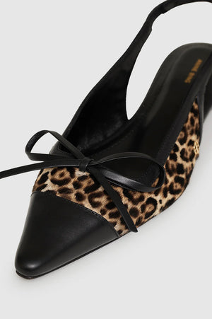 ZOE SLINGBACK HEELS - LEOPARD CALF HAIR - ANINE BING