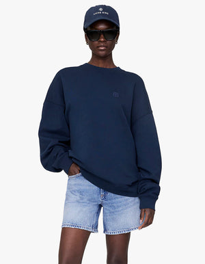 MILES SWEATSHIRT FRAMED MONOGRAM - WASHED NAVY - ANINE BING