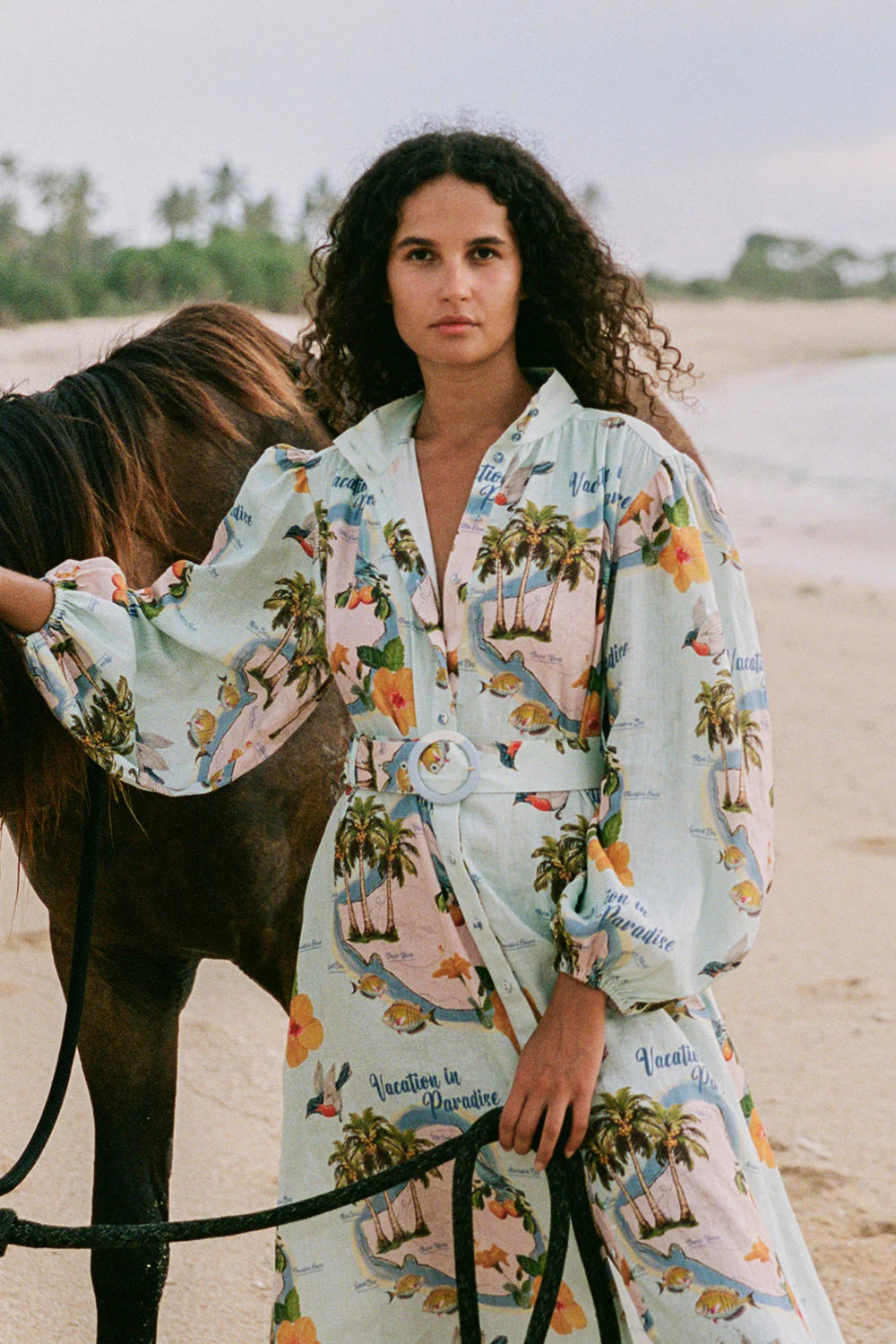 NODDY DRESS - PALM PARADISE - PALM NOOSA