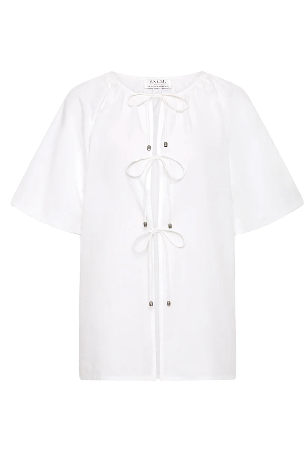 OLIVE TIE TOP - WHITE - PALM NOOSA