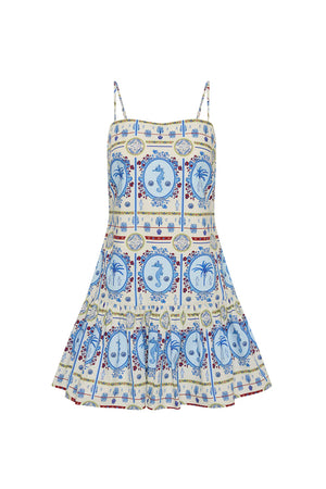 LIMA MINI DRESS - LAGOONA TILE - PALM NOOSA
