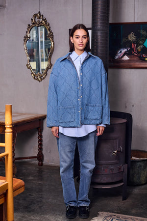 CARTER QUILTED REVERSIBLE JACKET  - DENIM - BARRY MADE