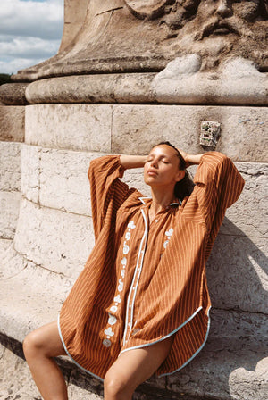 BELLO SWIRL CUPIO SHIRT DRESS -  KINGA CSILLA