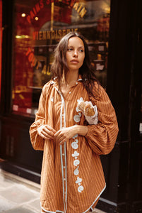 BELLO SWIRL CUPIO SHIRT DRESS -  KINGA CSILLA
