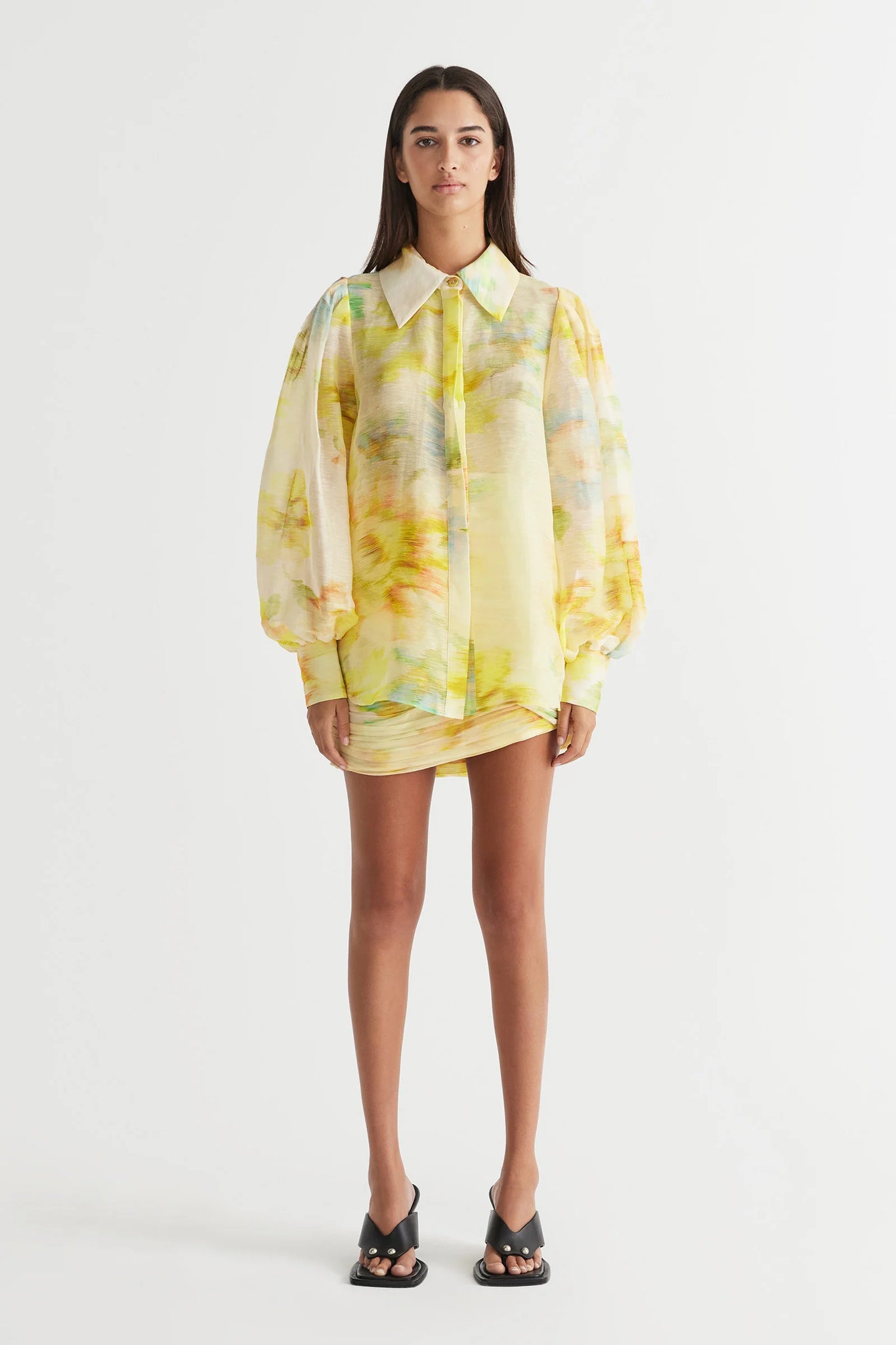 ILLUMINATE BALLOON SLEEVE BLOUSE - ZEST - ANTIPODEAN