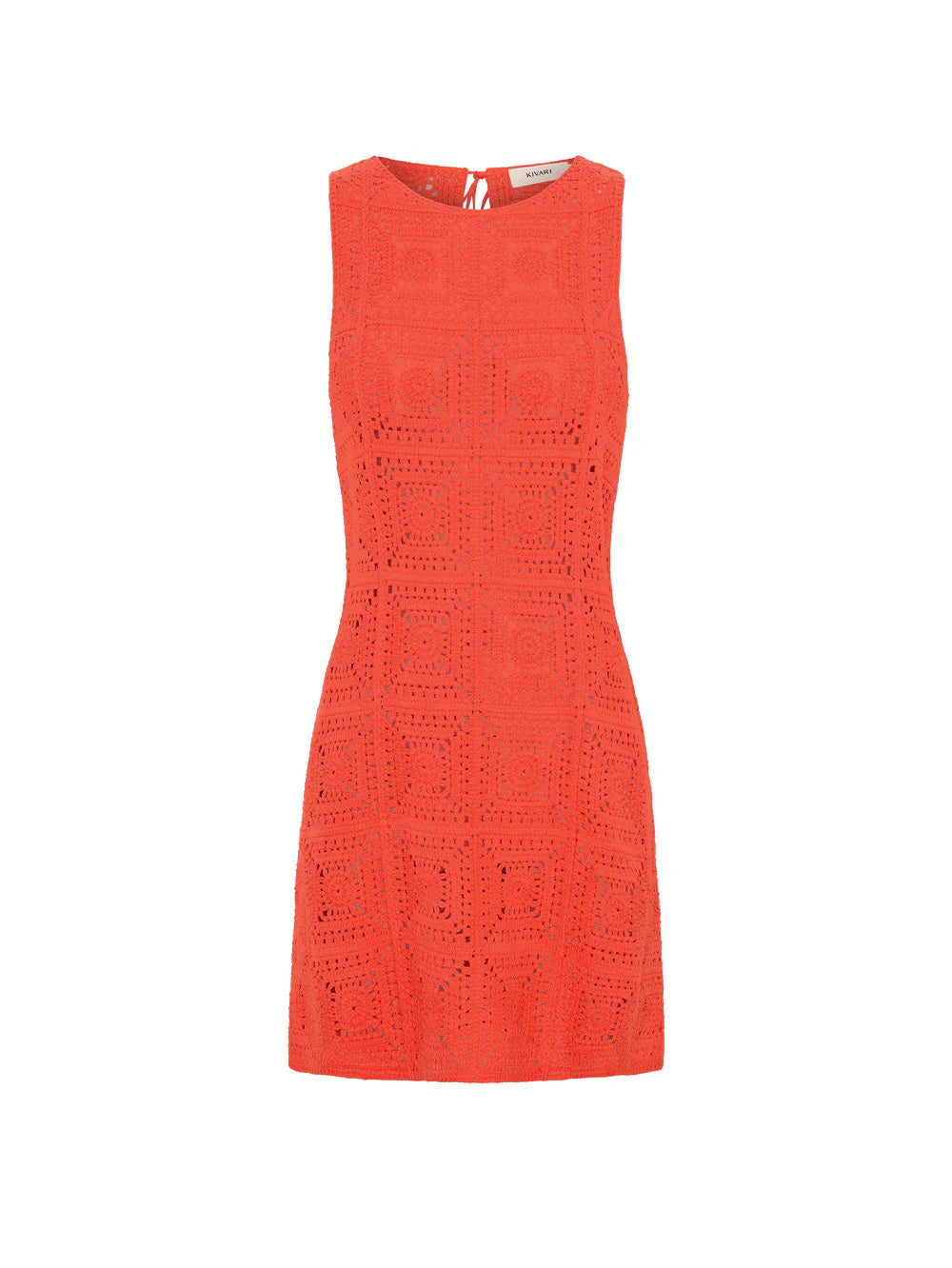 BRENNA CROCHET MINI DRESS - CORAL - KIVARI
