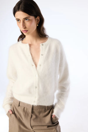FRANKIE CASHMERE CARDIGAN - SNOW - WORLD OF NOMADS