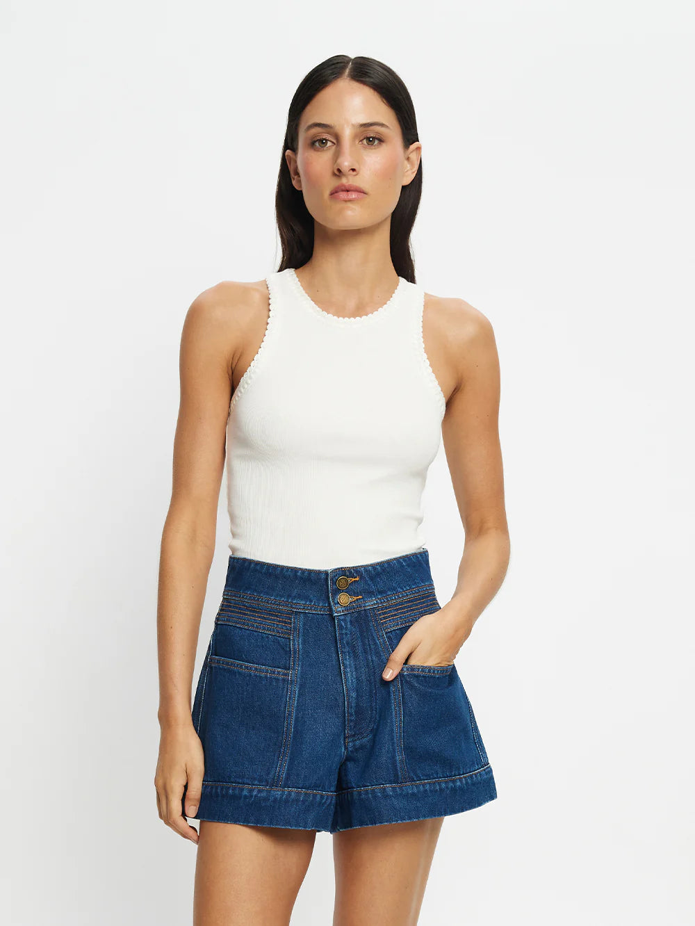 CAMERON DENIM SHORT - INDIGO BLUE - KIVARI