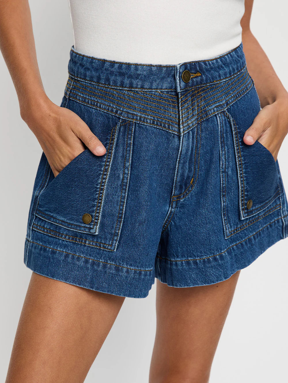 CELENE DENIM SHORT - INDIGO BLUE - KIVARI