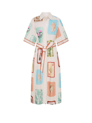 COASTLINE SHIRT MIDI DRESS - COASTLINE - KIVARI