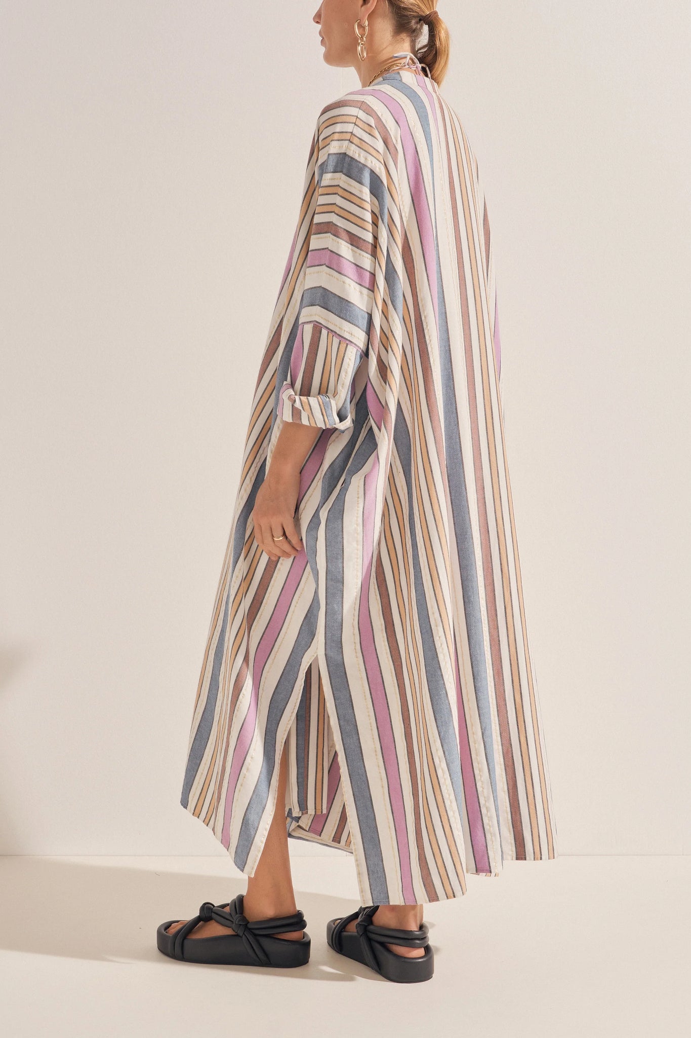 POLLUX NAXOS STRIPE MAXI CAFTAN DRESS - ILIO NEMA