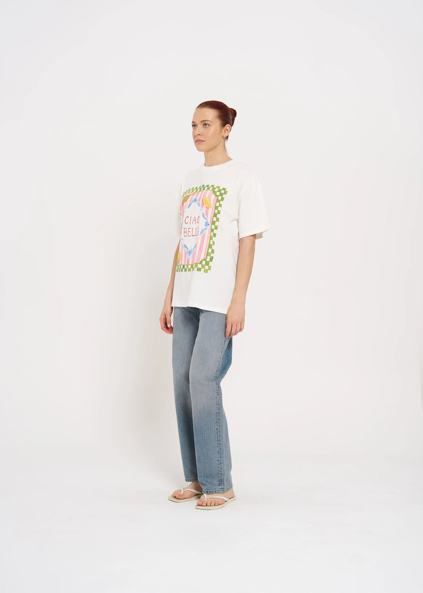 CIAO BELLA OVERSIZE TEE - WHITE - MAKU