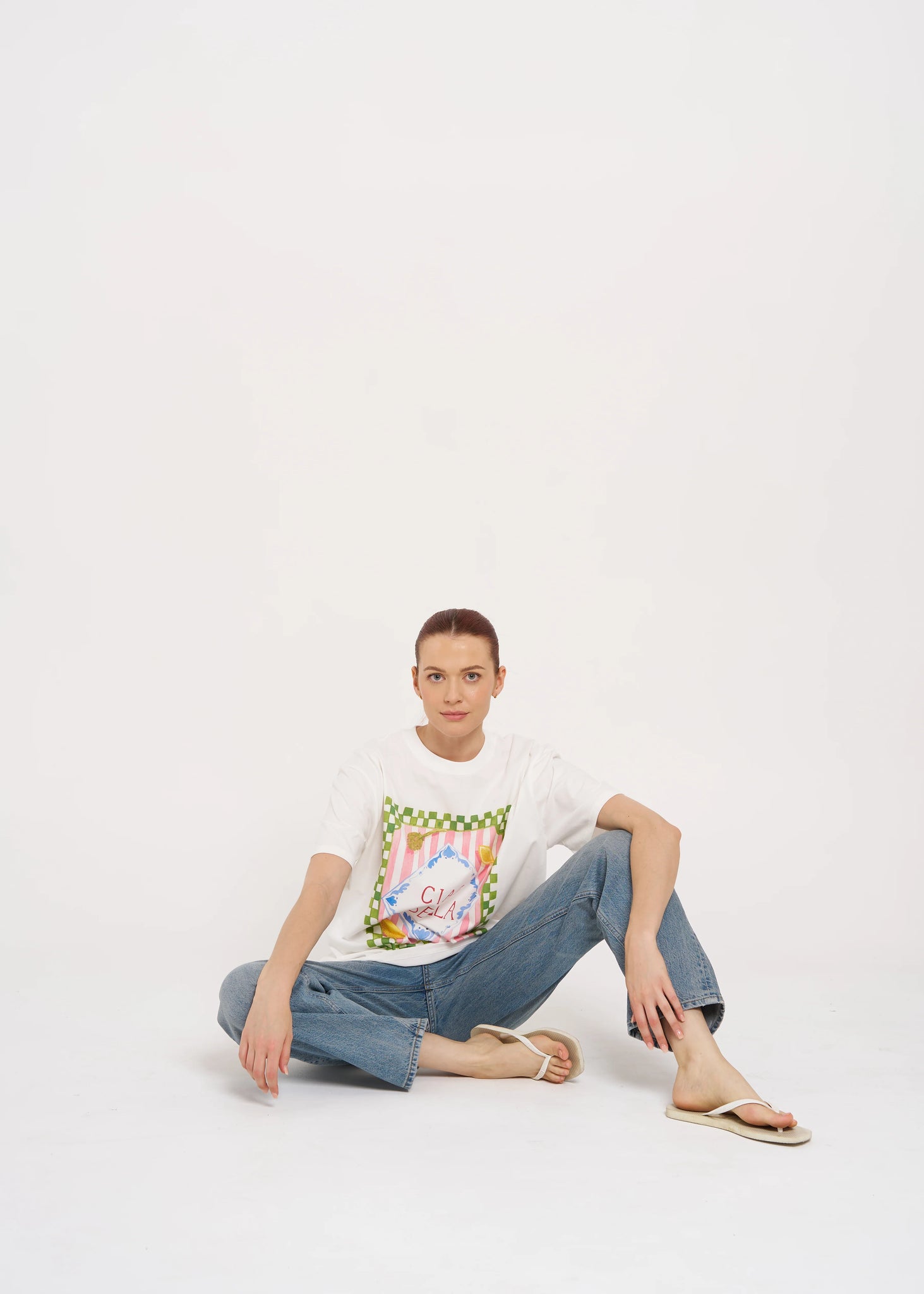 CIAO BELLA OVERSIZE TEE - WHITE - MAKU