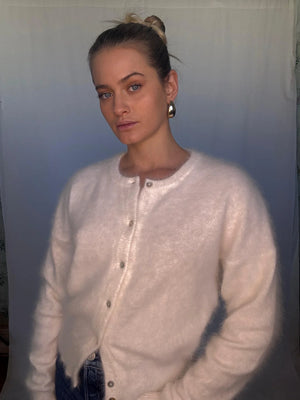 FRANKIE CASHMERE CARDIGAN - SNOW - WORLD OF NOMADS