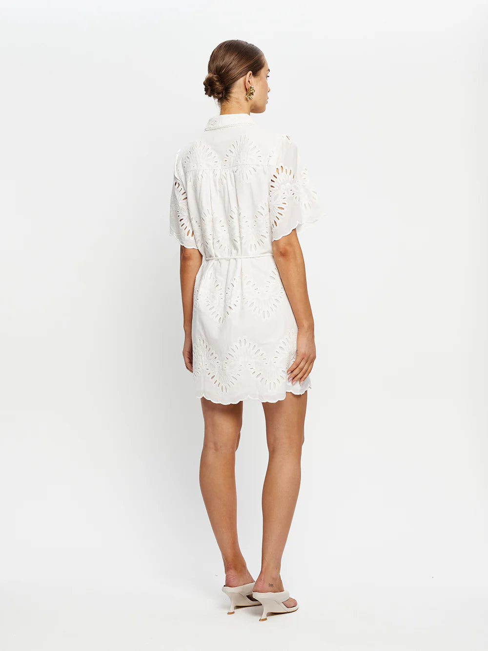 DANIELLE MINI SHIRT DRESS - IVORY - KIVARI