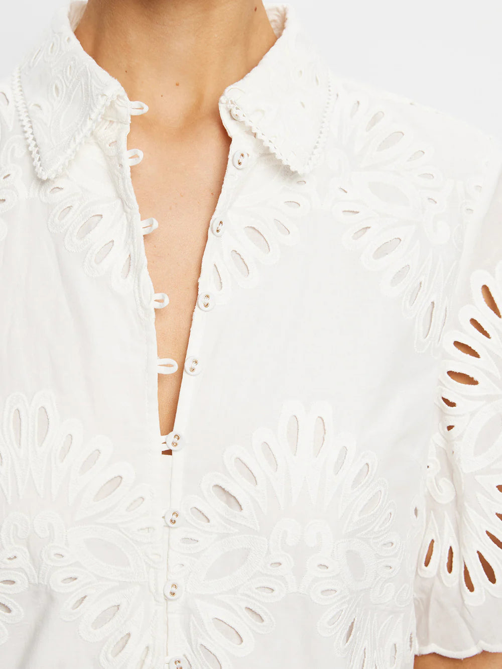 DANIELLE MINI SHIRT DRESS - IVORY - KIVARI