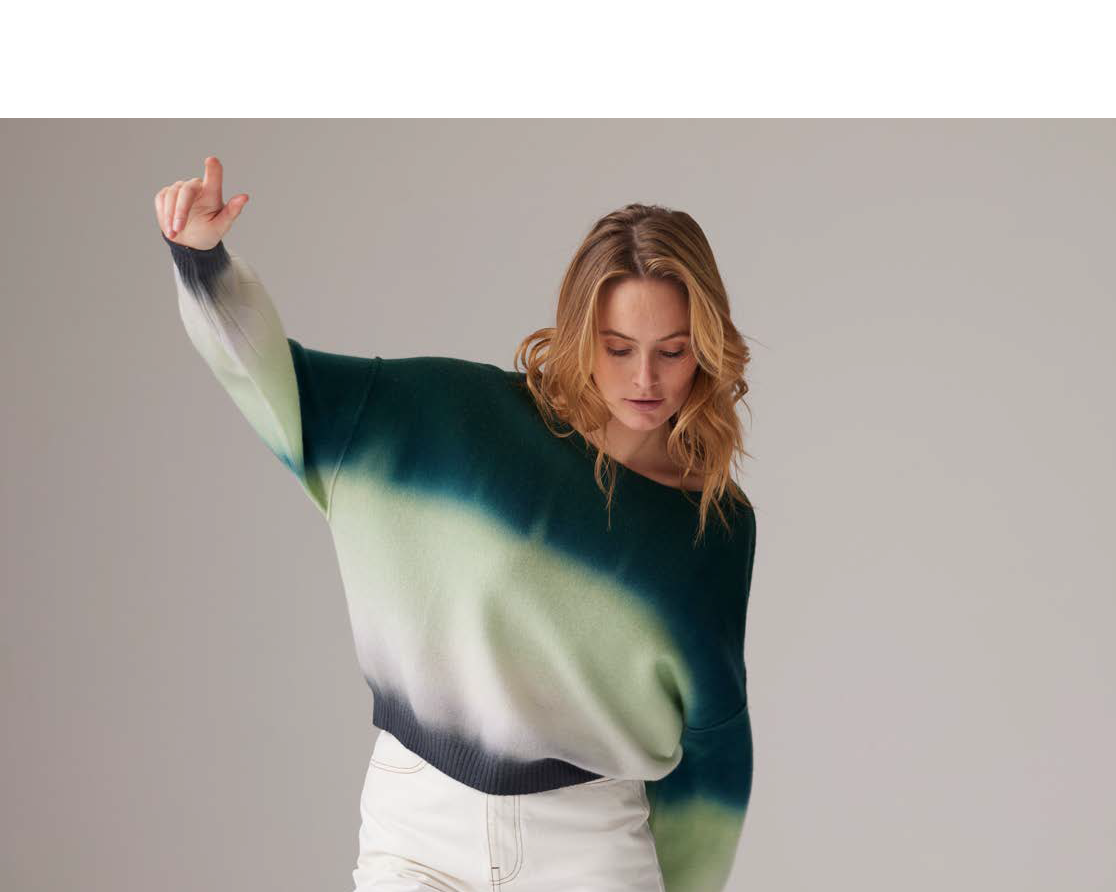 DIP DYE BALLOON SWEAT - FOREST - CRUSH CASHMERE