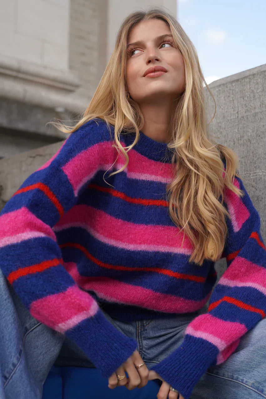 COCO MOHAIR PULLOVER - STRIPE MULTI - LES TRICOTS D'O