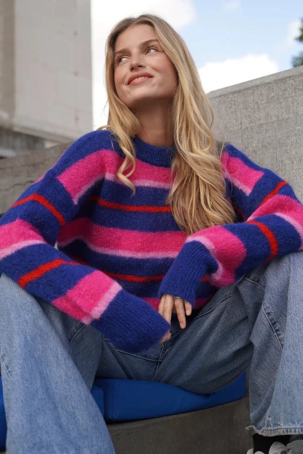 COCO MOHAIR PULLOVER - STRIPE MULTI - LES TRICOTS D'O