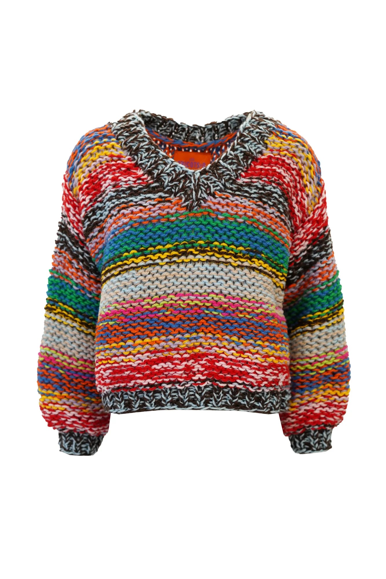 LAURIANNE PULLOVER V-NECK - MULTI COLOUR - LES TRICOTS D'O