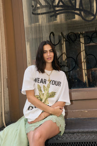 WEAR YOUR GREENS OVERSIZED TEE  - WHITE - MAKU