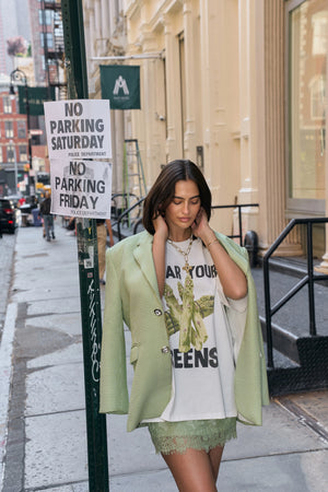 WEAR YOUR GREENS OVERSIZED TEE  - WHITE - MAKU