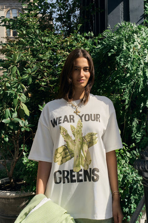 WEAR YOUR GREENS OVERSIZED TEE  - WHITE - MAKU