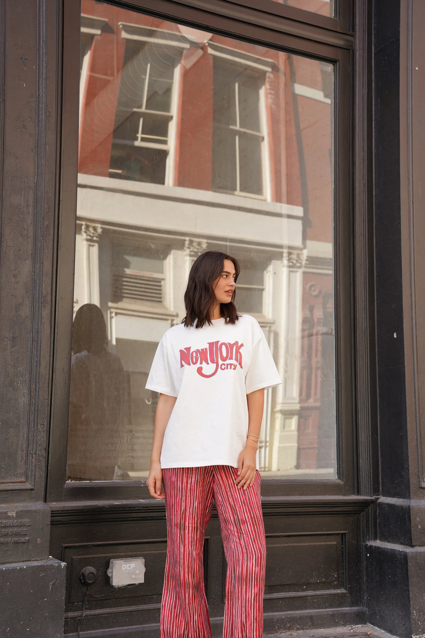 NEW YORK OVERSIZED TEE  - WHITE - MAKU