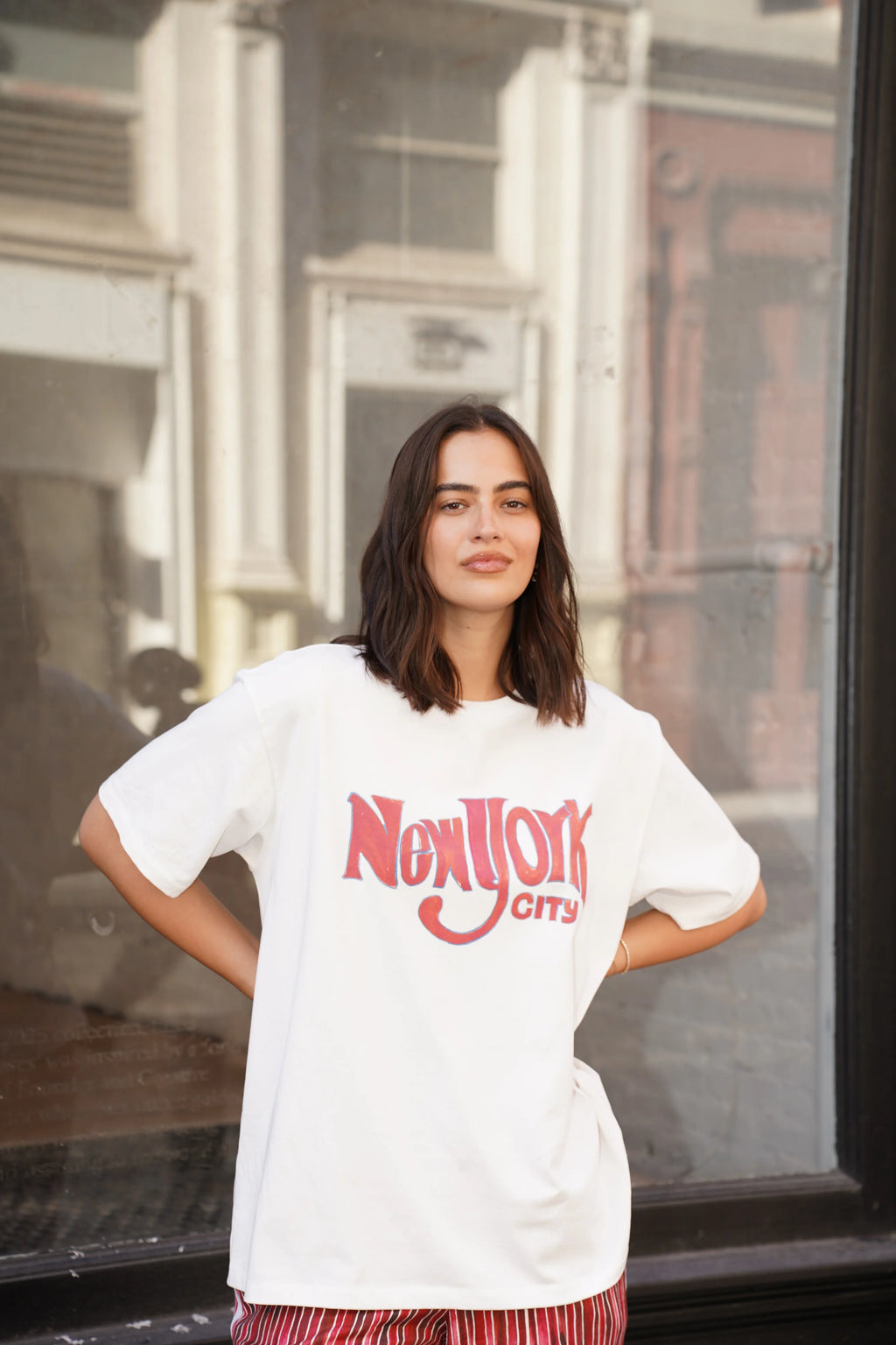 NEW YORK OVERSIZED TEE  - WHITE - MAKU