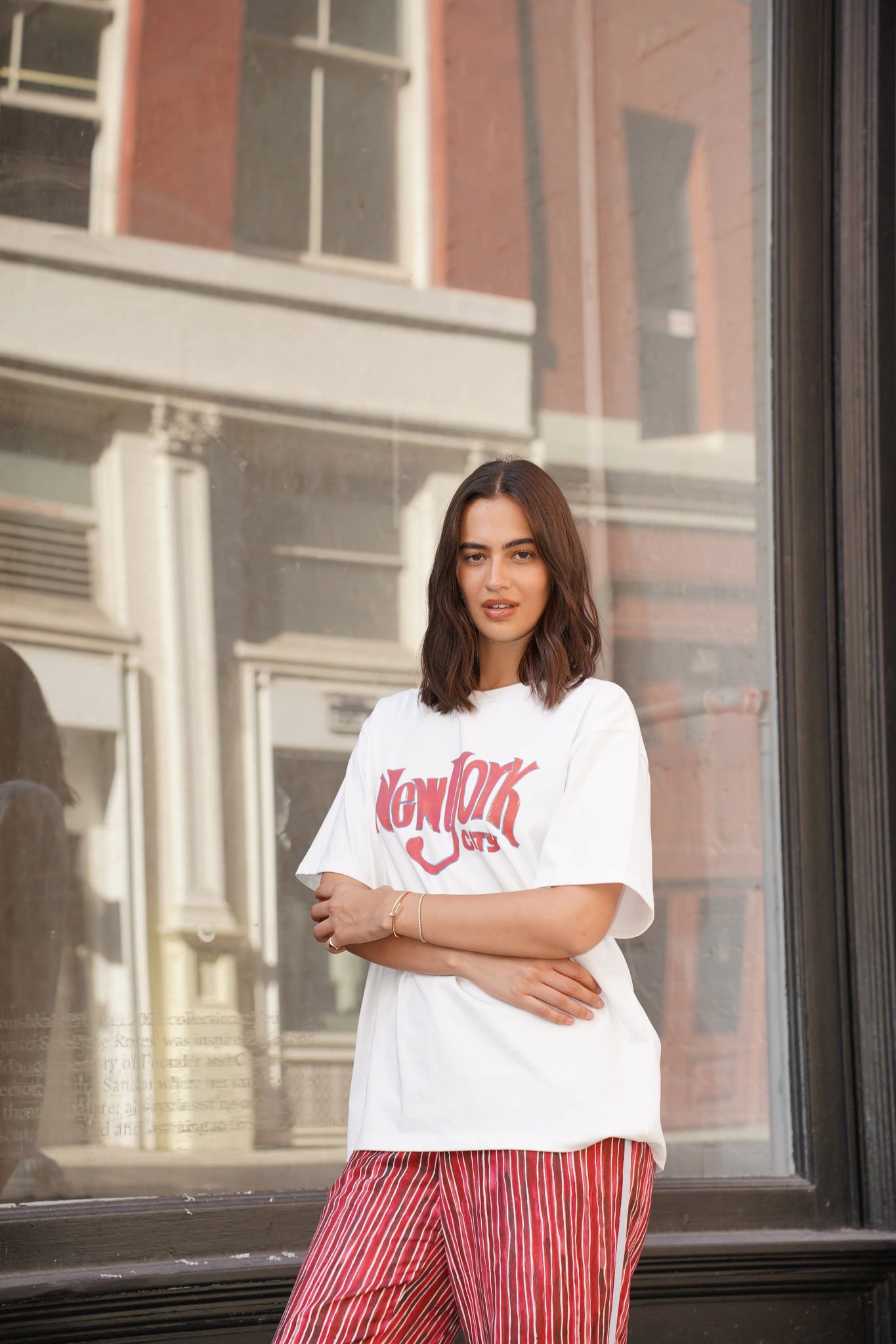 NEW YORK OVERSIZED TEE  - WHITE - MAKU