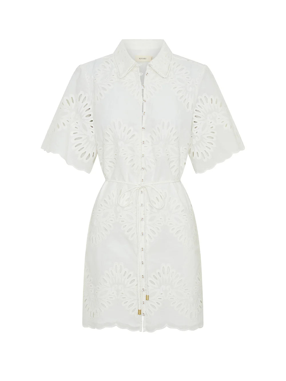 DANIELLE MINI SHIRT DRESS - IVORY - KIVARI