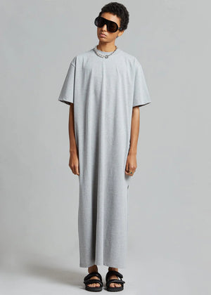 LOU OVERSIZED TEE DRESS - HEATHER GREY - FRANKIE SHOP