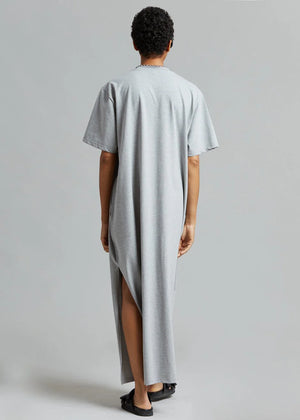 LOU OVERSIZED TEE DRESS - HEATHER GREY - FRANKIE SHOP