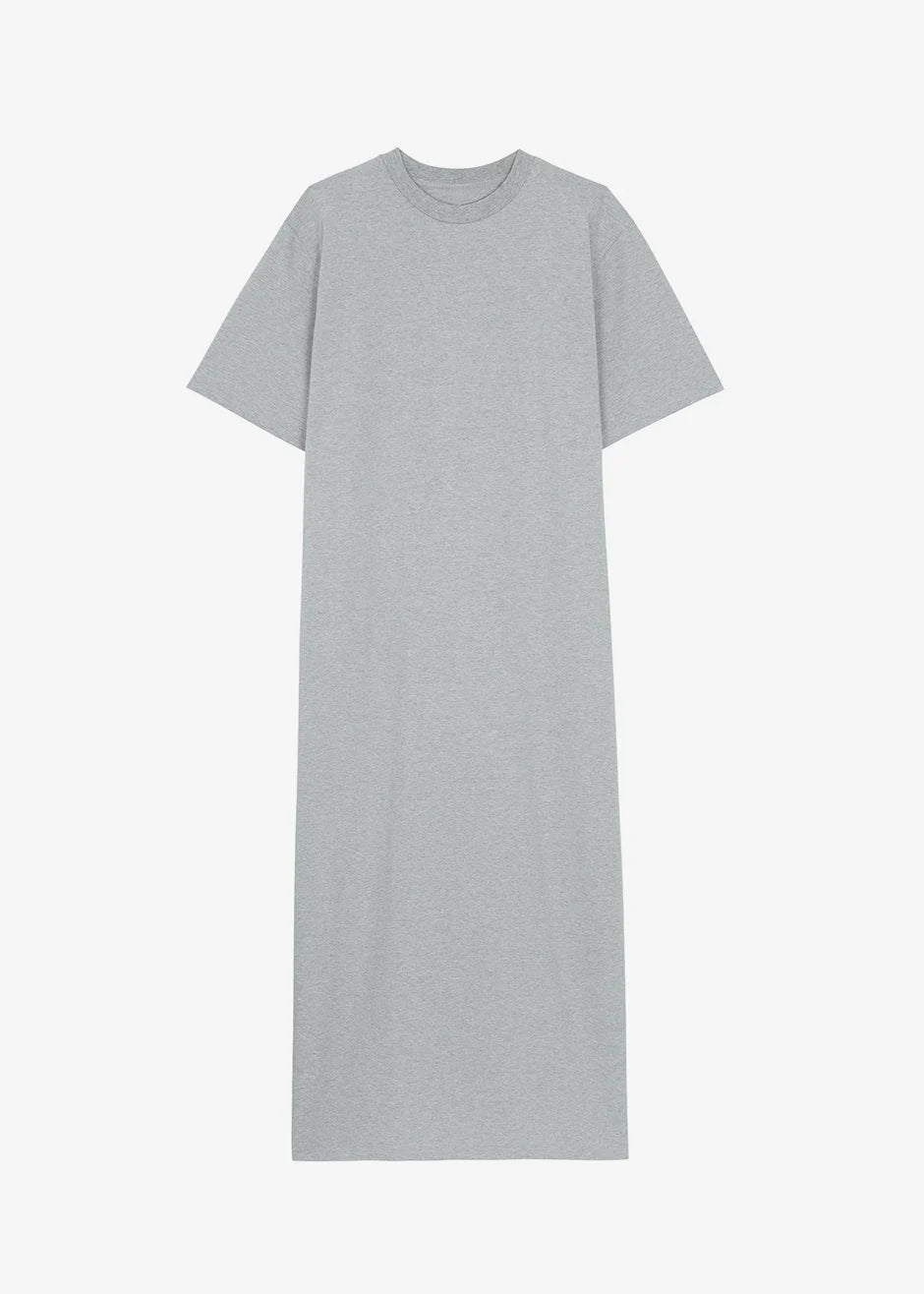 LOU OVERSIZED TEE DRESS - HEATHER GREY - FRANKIE SHOP