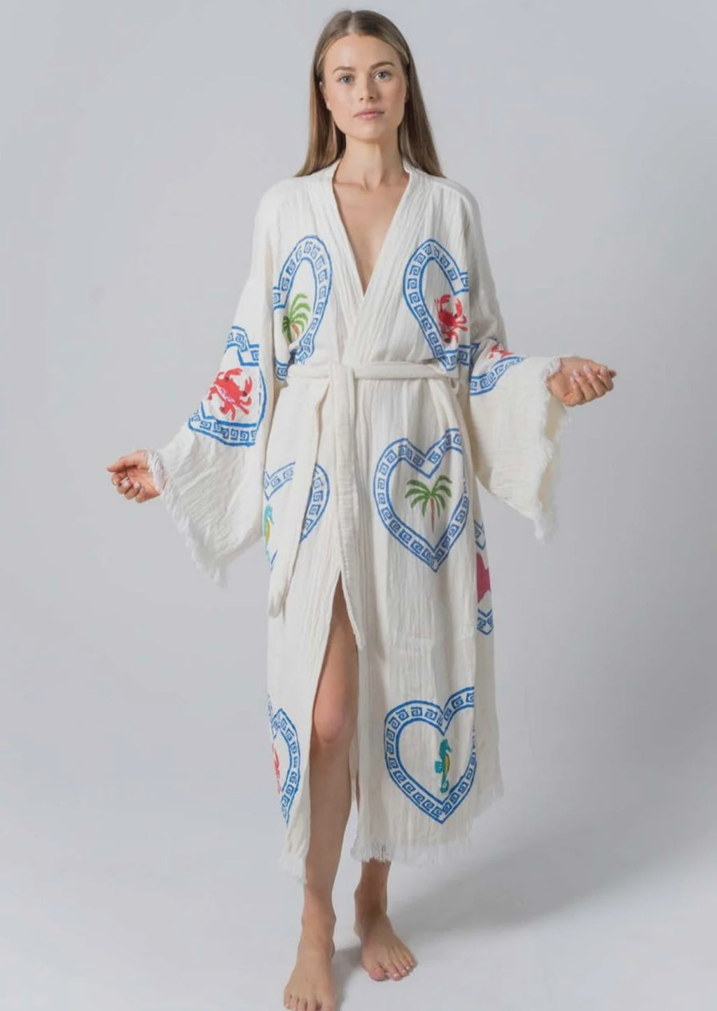 LONG ROBE PALM - NATURAL / MULTI MOTIF - CIE CIE