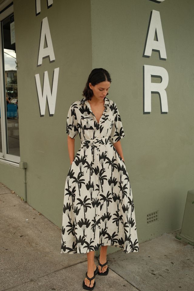 MEMENTO DRESS - MADAGASCAR PALMS - PALM NOOSA