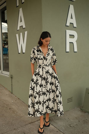 MEMENTO DRESS - MADAGASCAR PALMS - PALM NOOSA