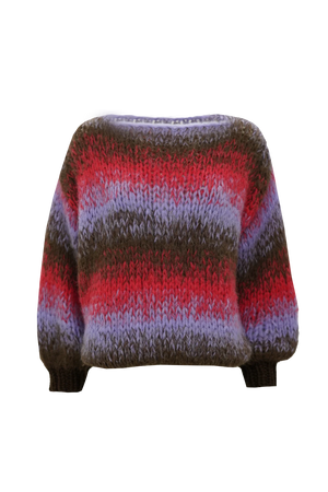 OLIVIA PULLOVER ROUND NECK DEGRADÉ - BROWN / RED / LILAC - LES TRICOTS D'O