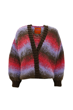 TESS CARDIGAN SHORT DEGRADE - BROWN / RED / LILAC - LES TRICOTS D'O
