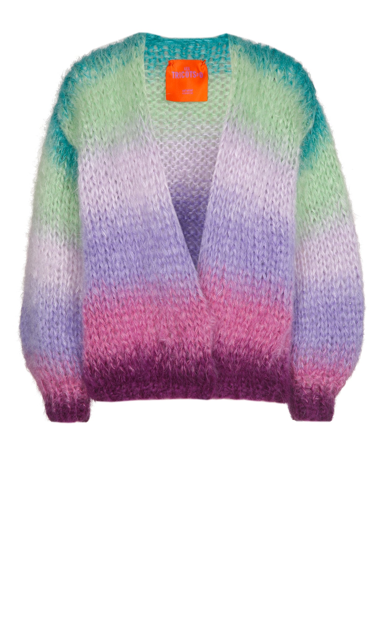 MOHAIR CARDIGAN SHORT WAFFLE - MULTICOLOUR - LES TRICOTS D'O