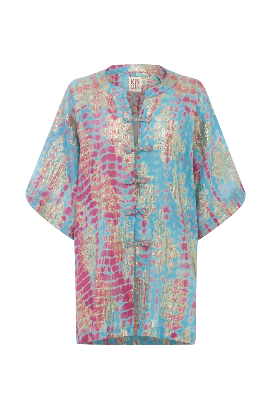 HANABI BERRY BLOUSE - BLUE PINK TIE DYE - KINGA CSILLA