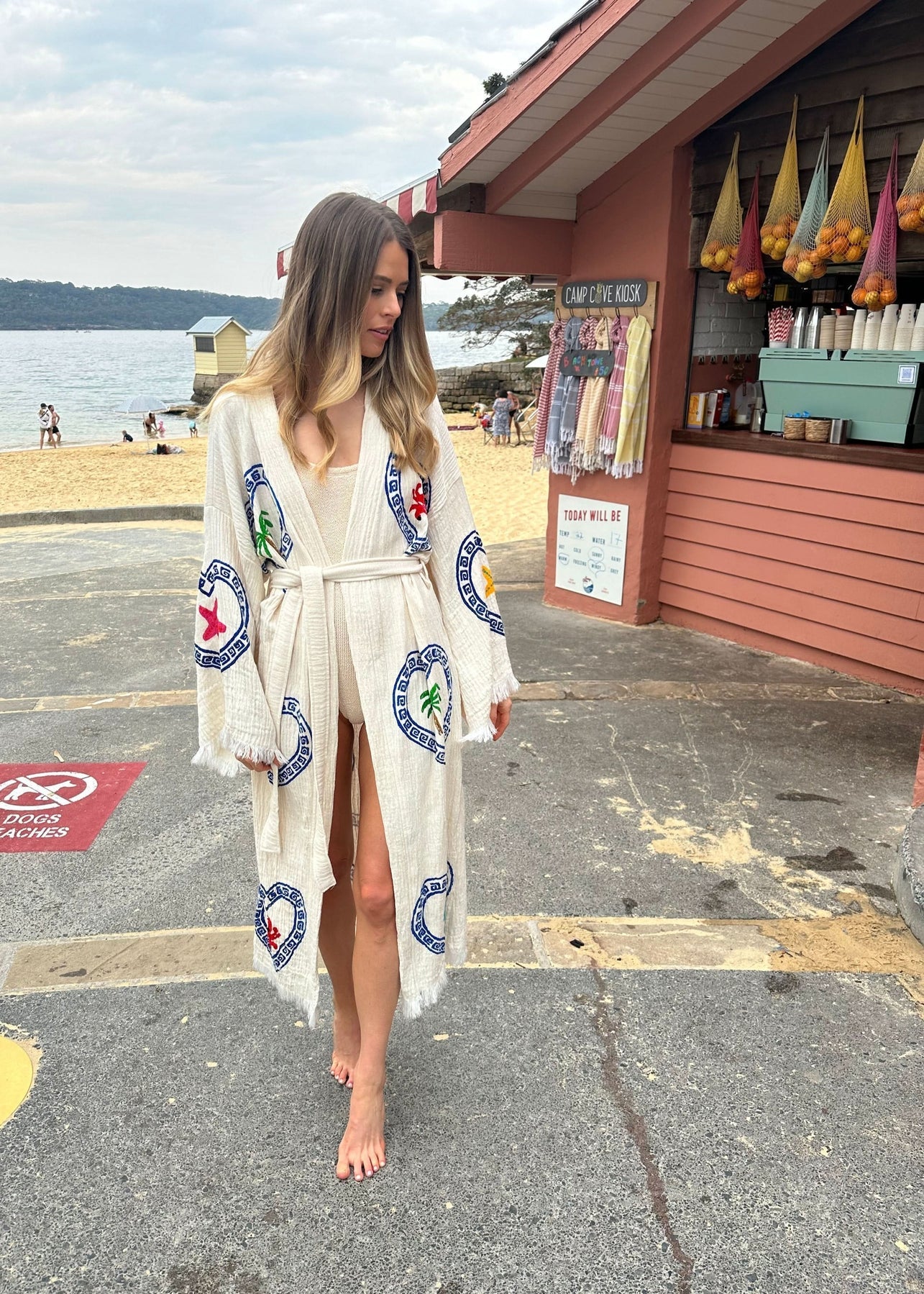 LONG ROBE  - NATURAL / MULTI MOTIF - CIE CIE
